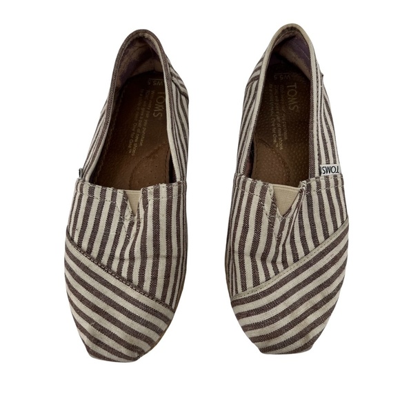 Toms Blue Striped Slip On Flats Size 5.5 Women's - Picture 5 of 9